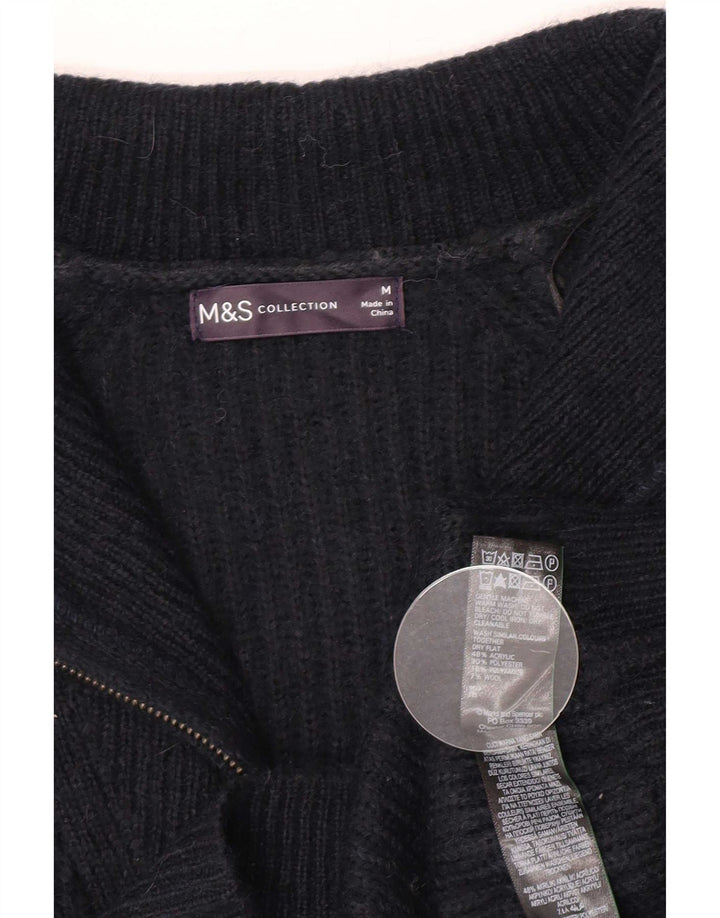 Maglione da donna Marks & Spencer con zip e collo UK 14 medio blu navy