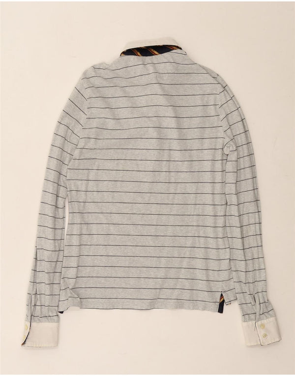 Polo da rugby a maniche lunghe da donna Woolrich UK 14 Large Grey Striped