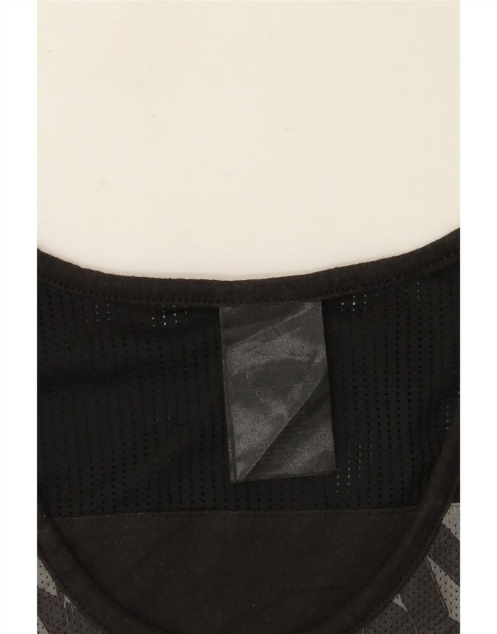 Canotta Adidas da uomo piccola in cotone geometrico nero