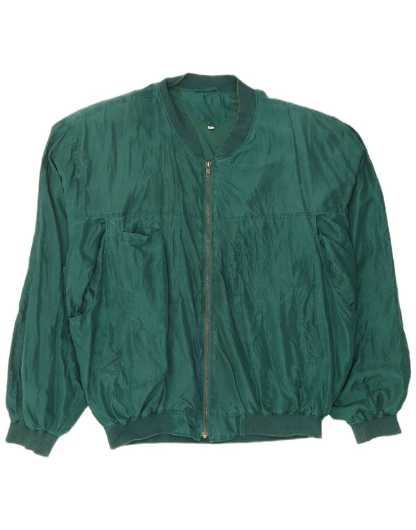 Giubbotto bomber da uomo VINTAGE UK 42 XL Seta verde