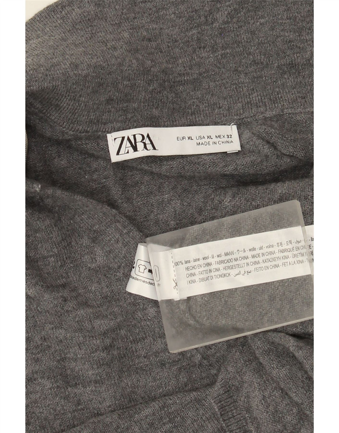 Maglione cardigan da donna Zara UK 18 XL lana grigia
