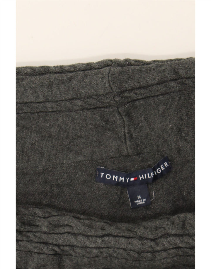 TOMMY HILFIGER Womens Roll Neck Jumper Sweater UK 14 Medium Grey Cotton Vintage Tommy Hilfiger and Second-Hand Tommy Hilfiger from Messina Hembry 