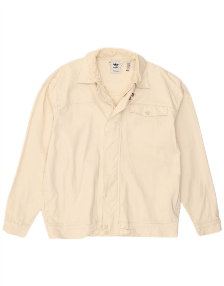 Giacca bomber da uomo Adidas UK 36 Small Off White Cotton