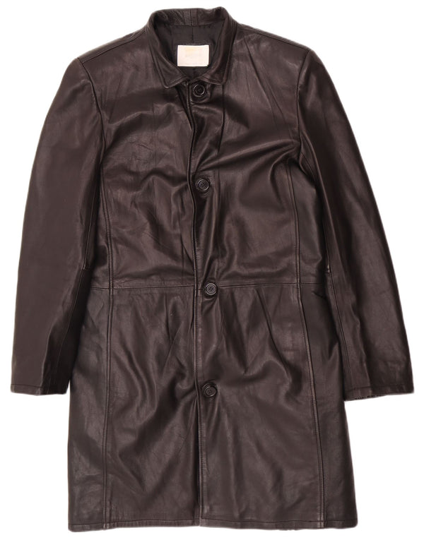 Cappotto in pelle da uomo Barone UK 36 piccolo nero