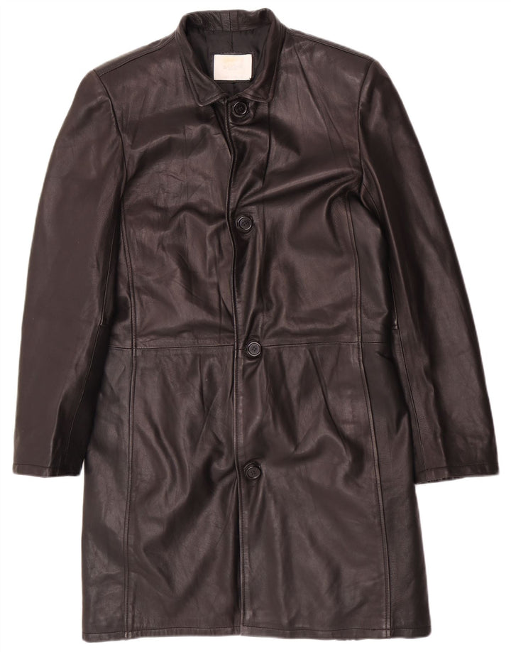 Cappotto in pelle da uomo Barone UK 36 piccolo nero