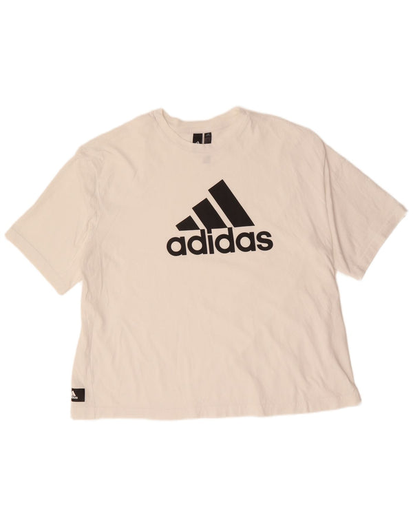 T-shirt grafica oversize da donna ADIDAS UK 20/22 XL Cotone bianco