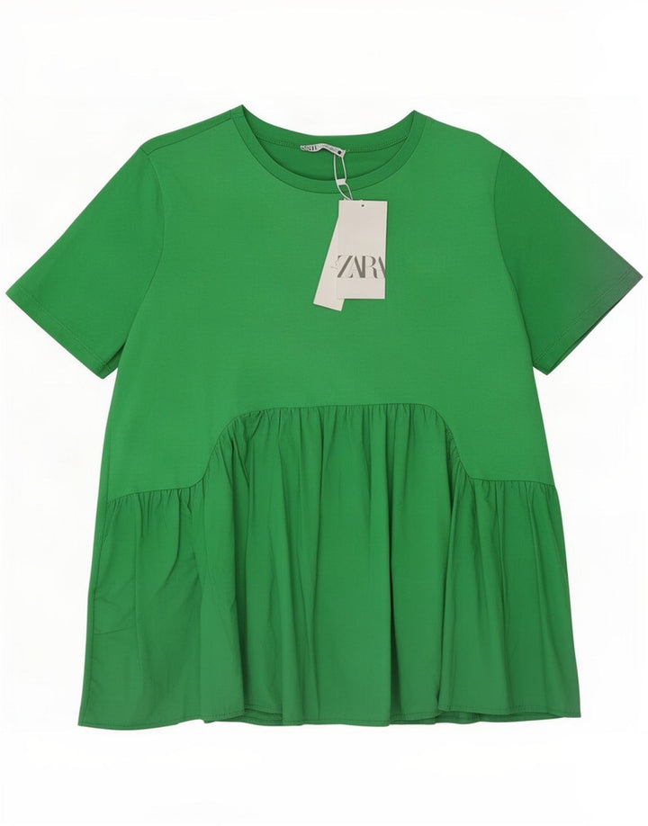 Camicetta da donna Zara Top UK 16 grande cotone verde