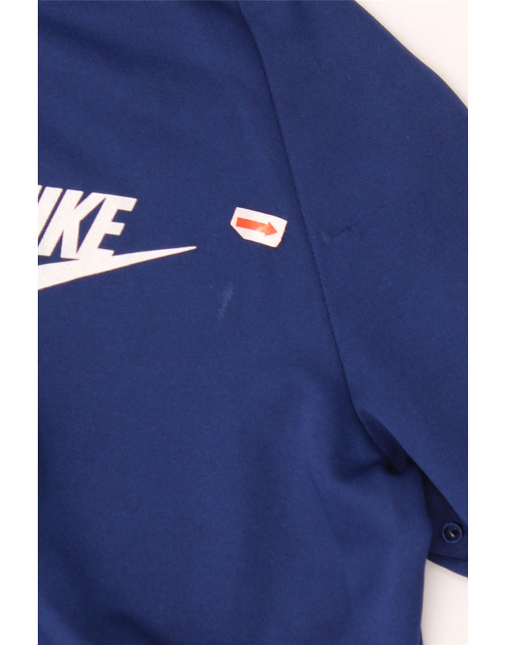 Maglione con cappuccio e zip NIKE per ragazzi 12-13 anni Large Blu Navy Colourblock