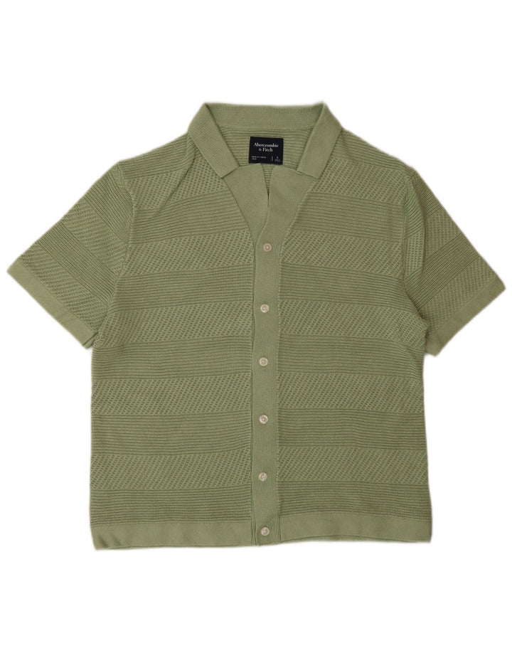 Camicia in maglia a maniche corte da uomo Abercrombie & Fitch piccola verde