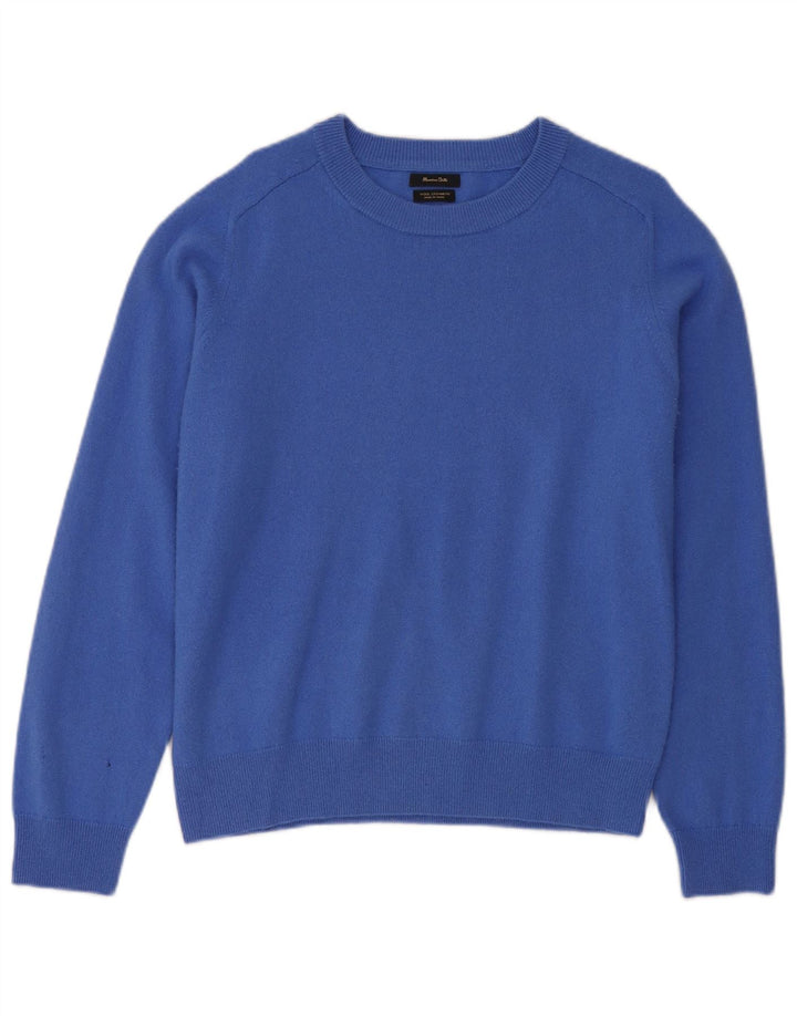 Maglione maglione girocollo da uomo Massimo Dutti XL lana blu