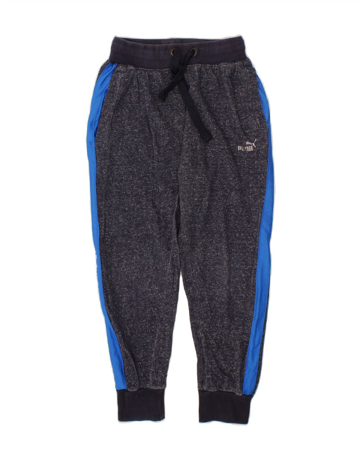 PUMA Boys Tracksuit Trousers Joggers 10-11 Years Medium Navy Blue Flecked Vintage Puma and Second-Hand Puma from Messina Hembry 