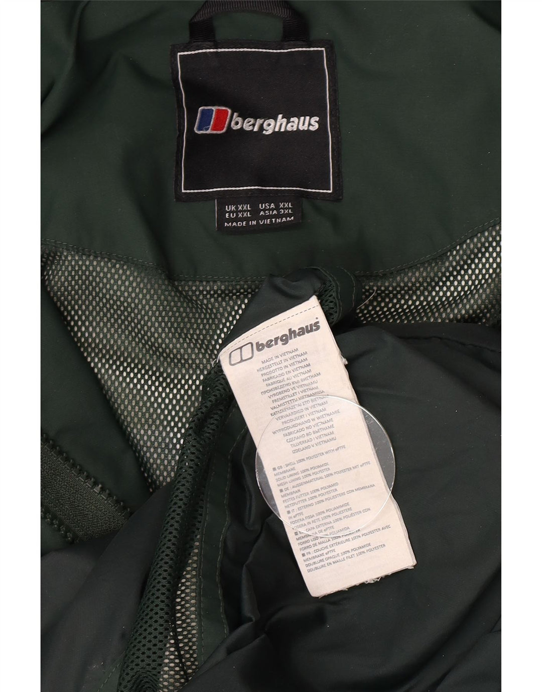 Impermeabile con cappuccio da uomo Berghaus UK 44 2XL poliestere verde