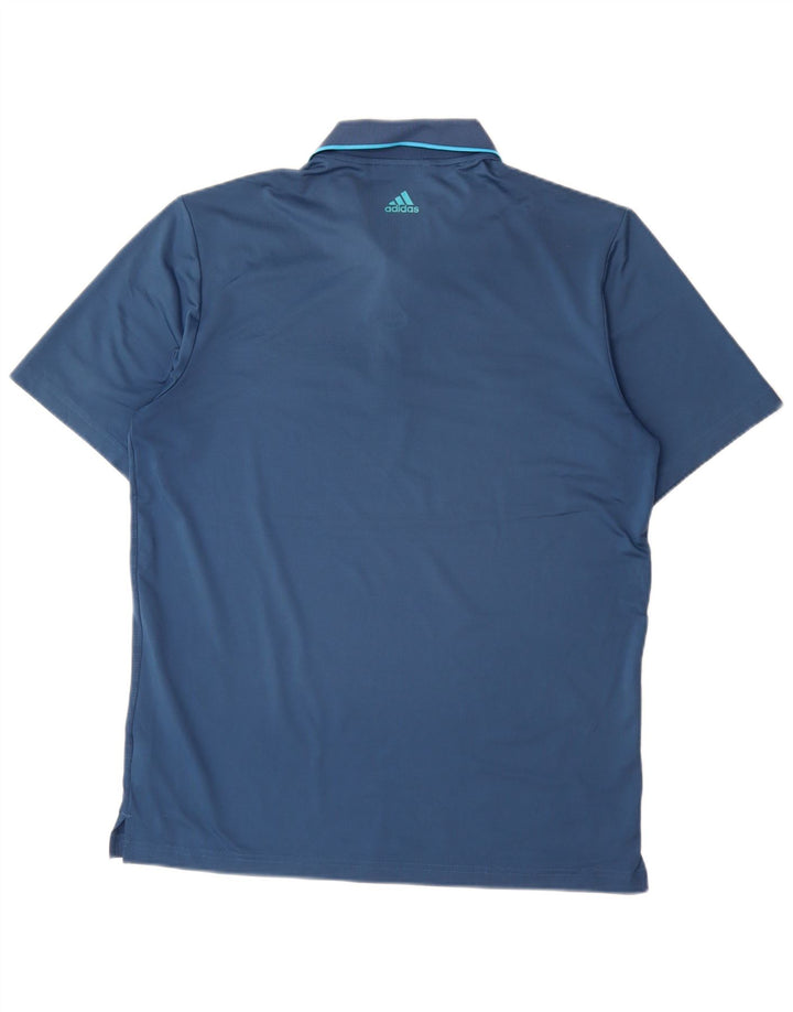 Polo Adidas da uomo media in poliestere a righe blu navy