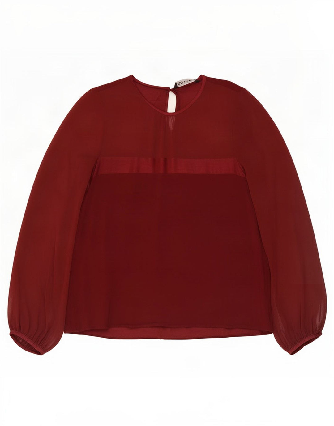 Camicetta a maniche lunghe da donna Zara UK 14 grande marrone