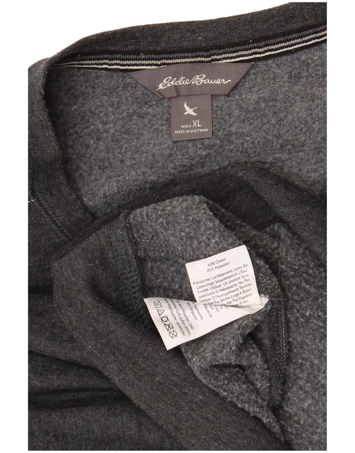 EDDIE BAUER Felpa da uomo Maglione XL Cotone grigio