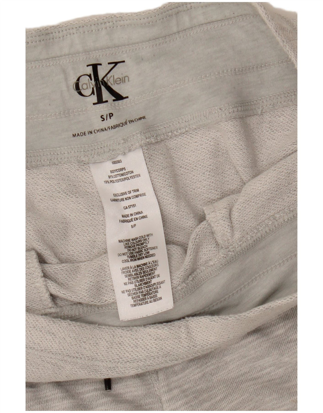 CALVIN KLEIN Pantaloncini sportivi da donna UK 10 Piccolo cotone chiazzato grigio