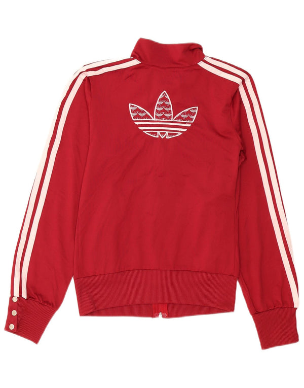 Giacca da ginnastica grafica da ragazzo Adidas 11-12 anni XL in cotone bordeaux