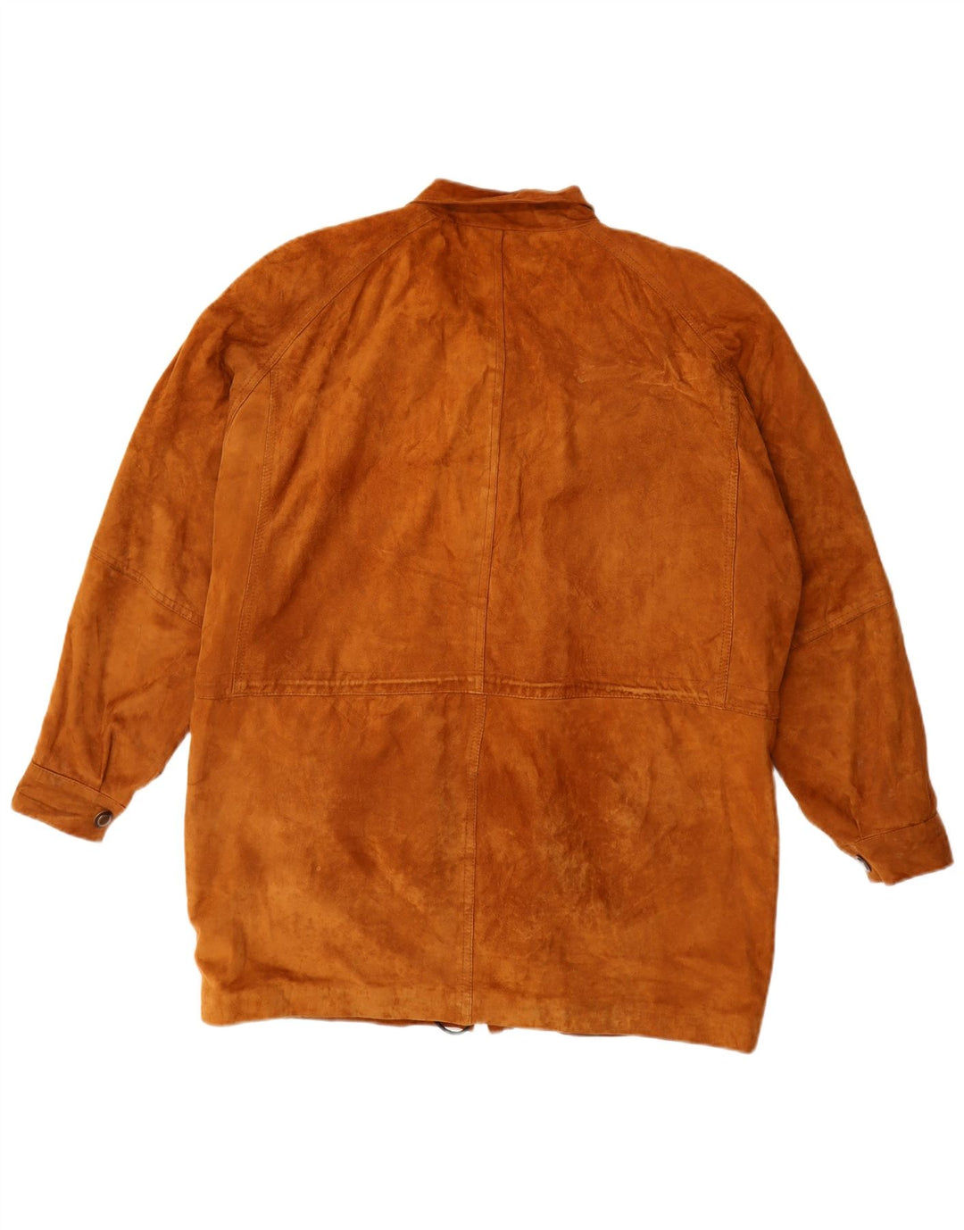 Soprabito vintage da donna in pelle scamosciata UK 16 grande marrone