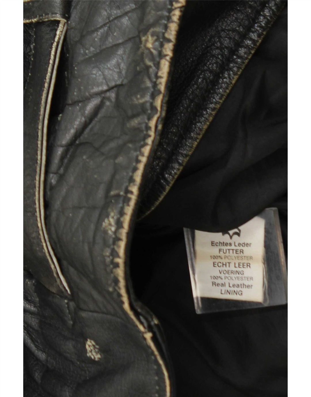 Giacca da motociclista in pelle da uomo vintage UK 36 piccola pelle nera