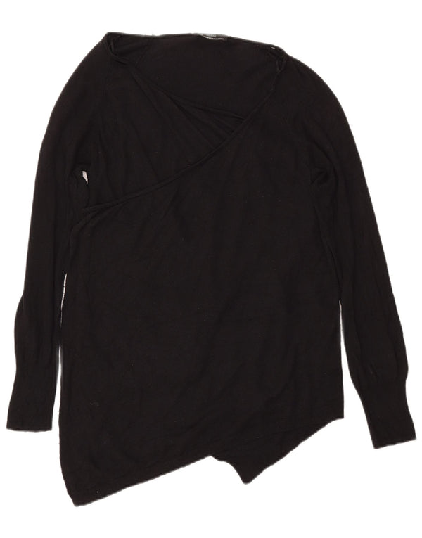 Maglione da donna Marks & Spencer asimmetrico con scollo a V UK 14 grande nero