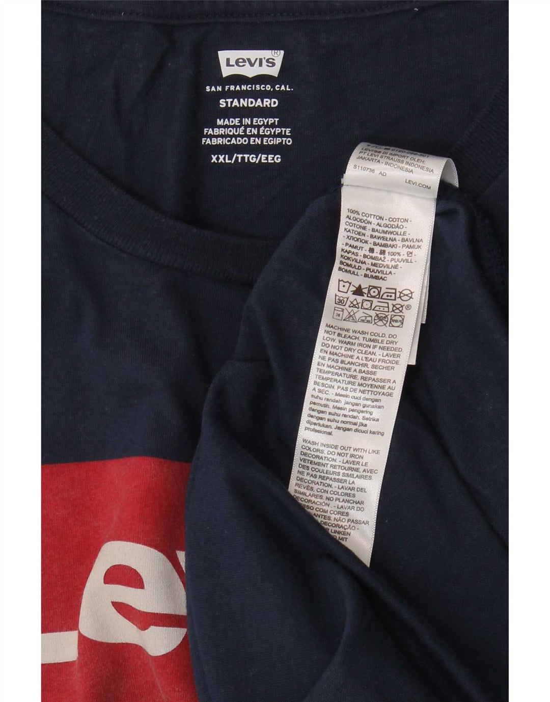 T-shirt grafica standard da uomo Levi's Top 2XL cotone blu navy
