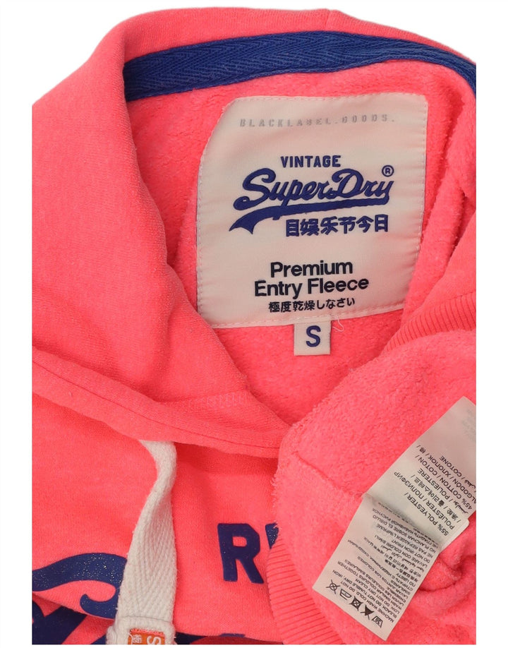 Felpa con cappuccio grafica da donna Superdry UK 10 Small Rosa Poliestere