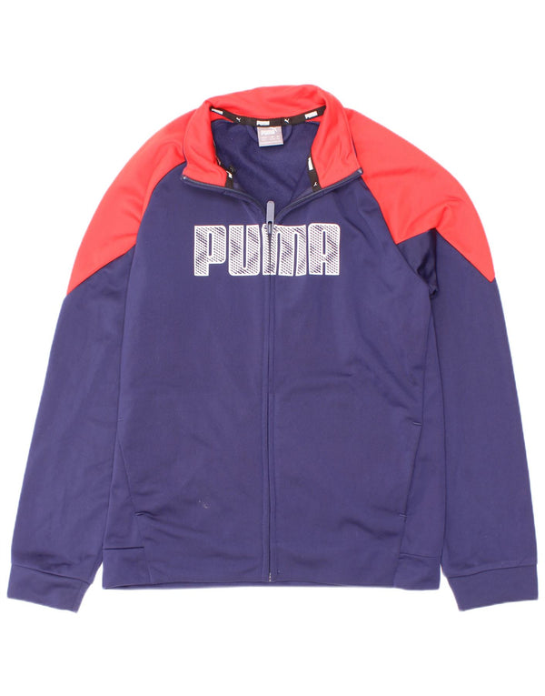Giacca da ginnastica grafica da ragazzo Puma 11-12 anni Blu navy Colourblock