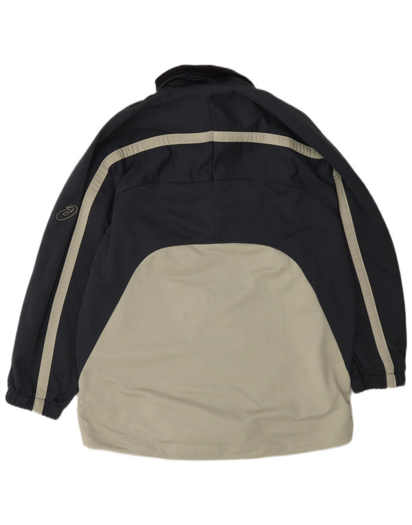 Giacca da ginnastica da uomo Asics, grande, in poliestere color block blu navy