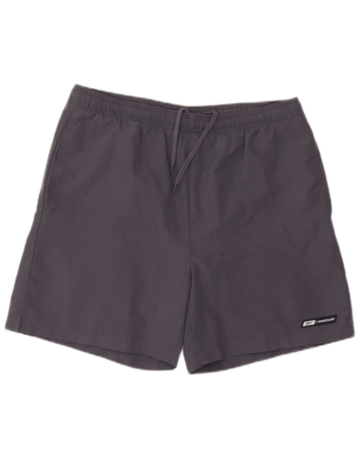 Pantaloncini da bagno Reebok da uomo in poliestere grigio medio