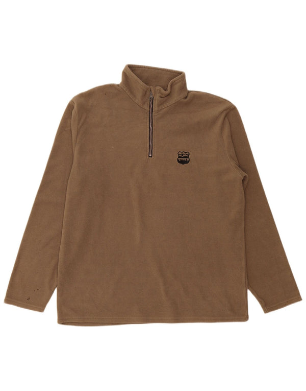 Atlas For Men Maglione in pile da uomo con zip e collo XL Marrone