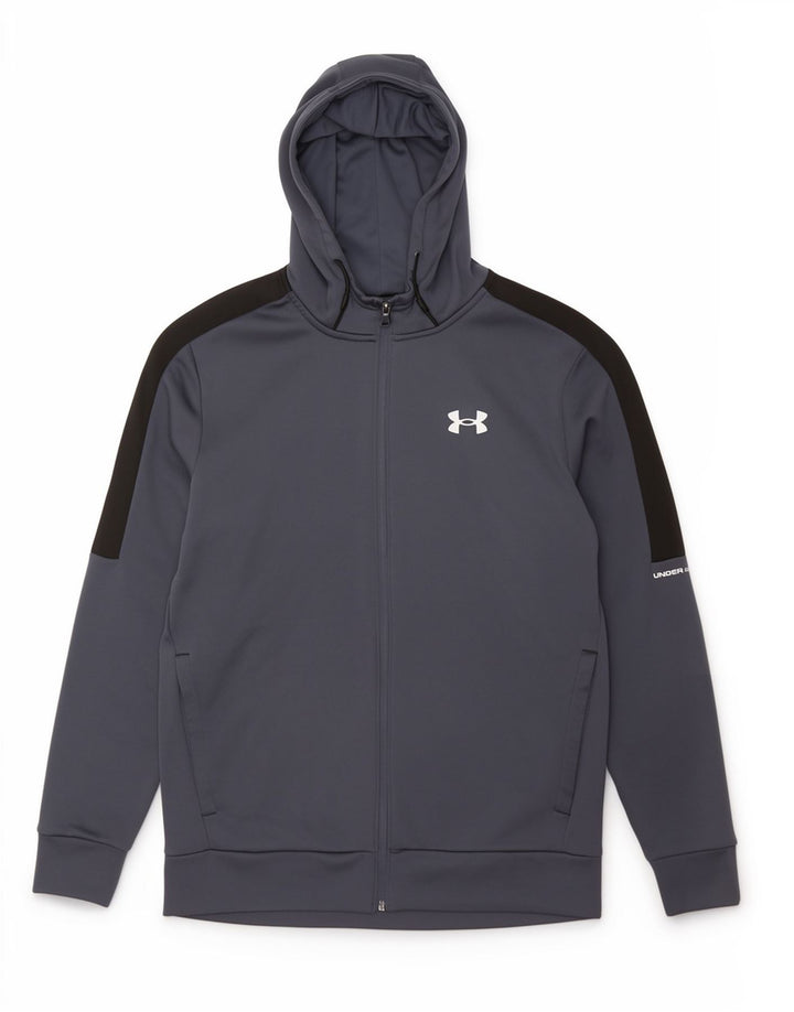 Felpa con cappuccio e zip da uomo Under Armour piccola in poliestere blu