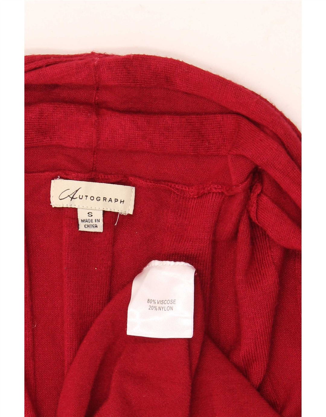 Maglione cardigan lungo autografo da donna Marks & Spencer UK 10 piccolo rosso