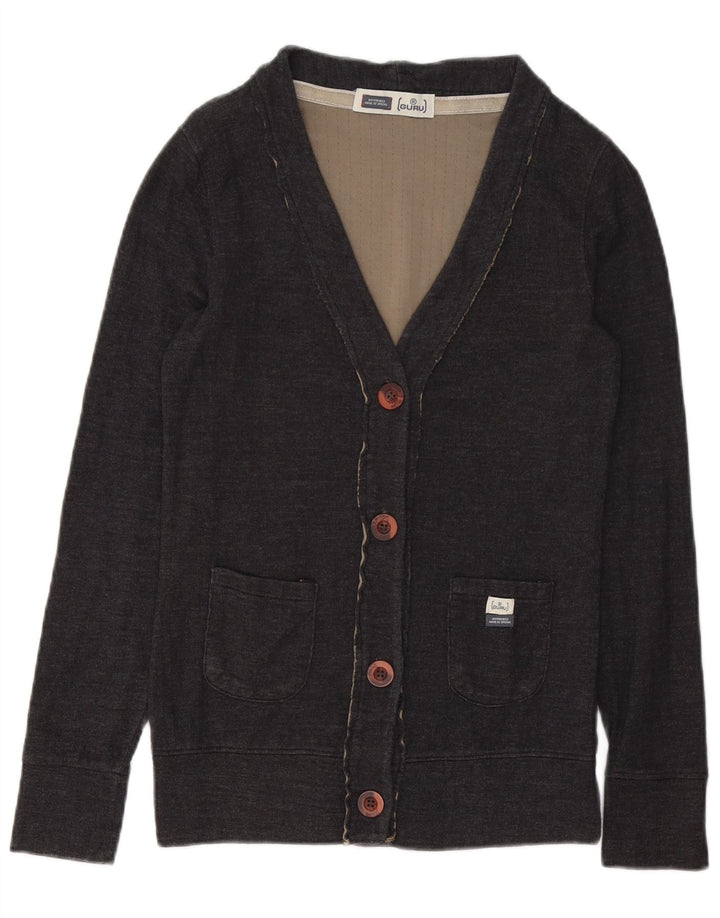 Maglione cardigan da uomo Guru piccolo in cotone grigio