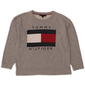 Felpa grafica da donna Tommy Hilfiger Maglione UK 14 Grigio medio chiazzato