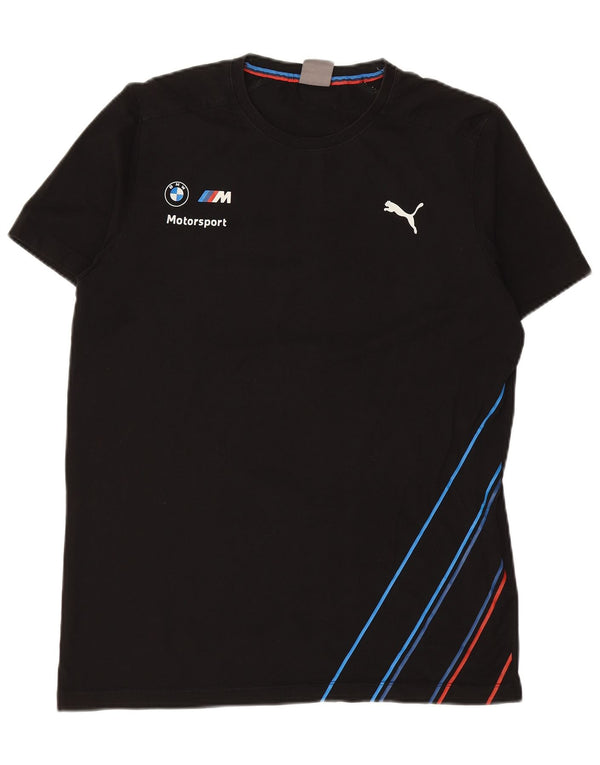 PUMA T-shirt grafica da uomo BMW Motorsport Top grande in cotone a righe nere