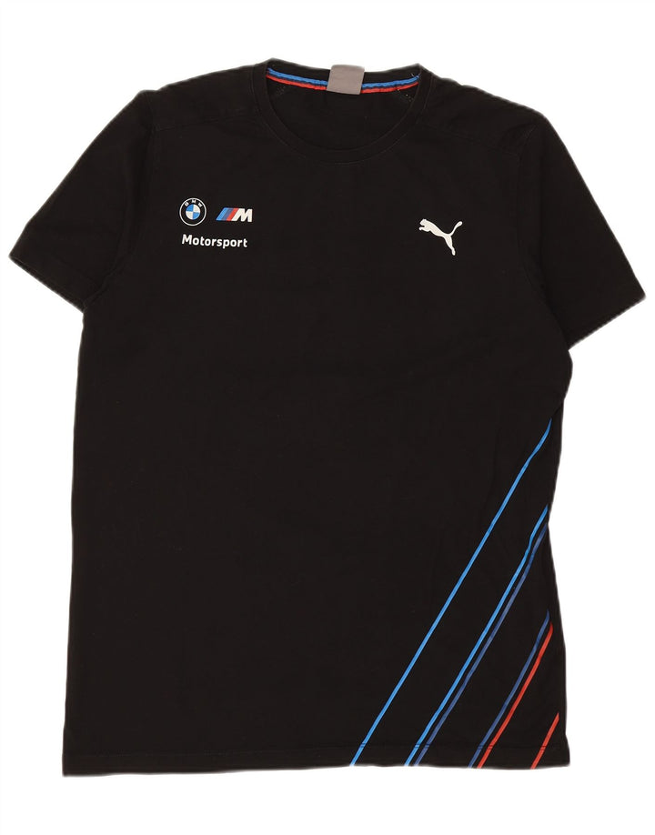 PUMA T-shirt grafica da uomo BMW Motorsport Top grande in cotone a righe nere