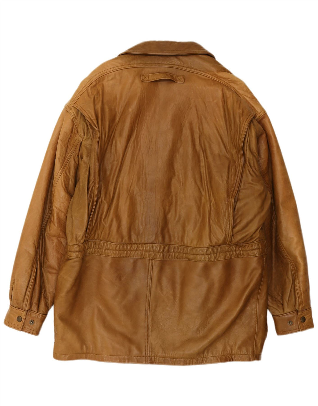 Cappotto in pelle vintage da uomo UK 42 XL in pelle marrone