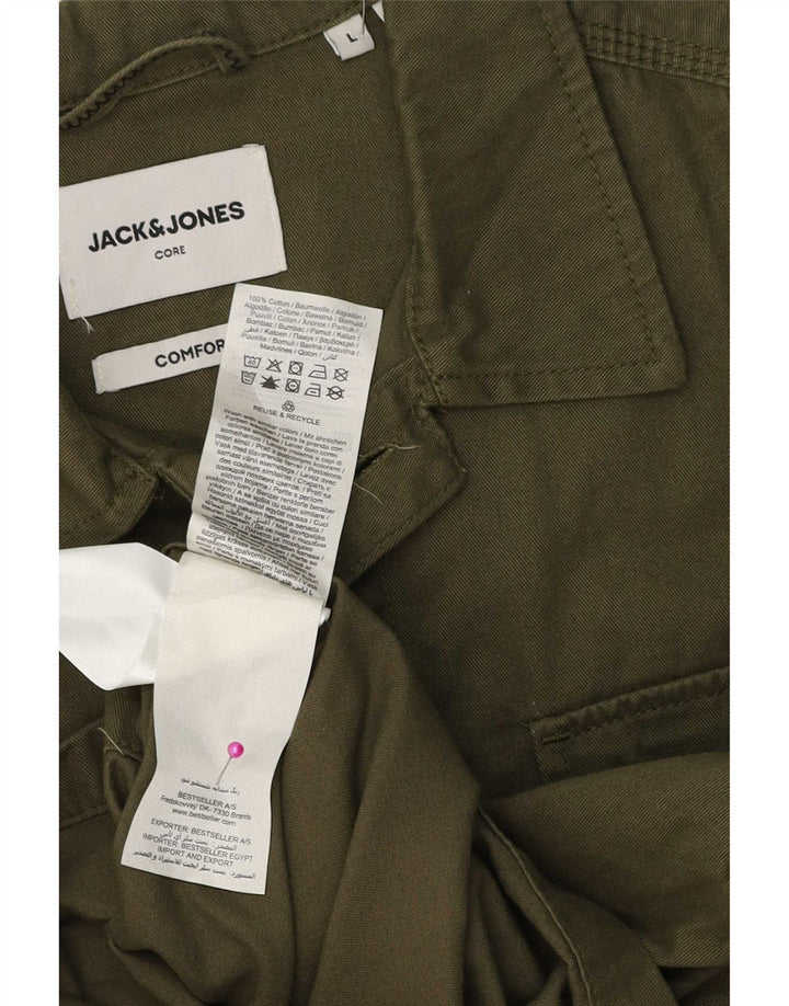 Camicia da uomo Jack & Jones grande in cotone kaki