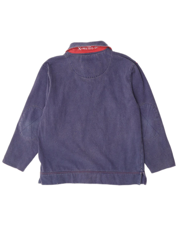 Polo da rugby da uomo a maniche lunghe Weird Fish in cotone blu medio