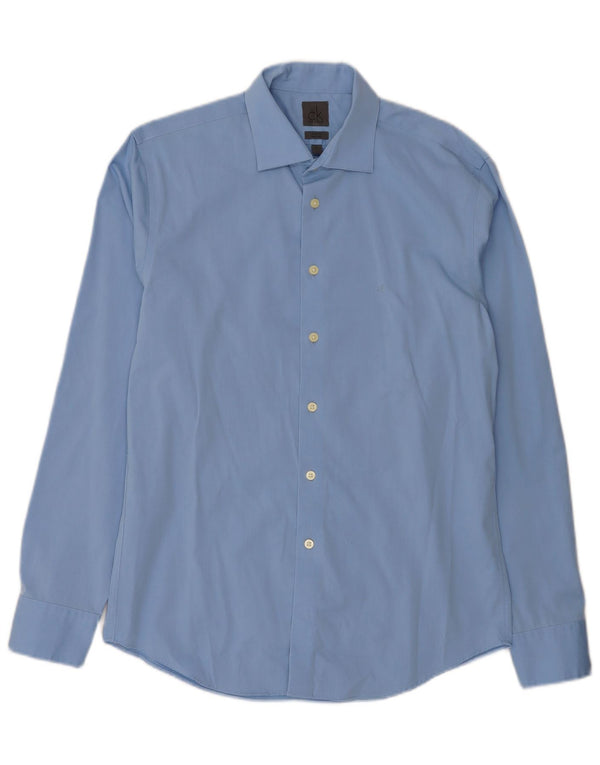 Camicia slim fit da uomo Calvin Klein taglia 40 15 3/4 blu medio classica