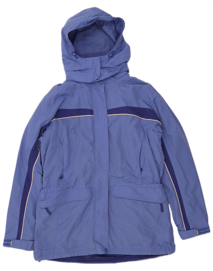 Giacca a vento con cappuccio da donna L.L.BEAN UK 14 Colorblock blu medio