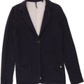 WOOLRICH Womens 1 Button Knit Blazer Jacket UK 10 Small Navy Blue Cotton Vintage Woolrich and Second-Hand Woolrich from Messina Hembry 