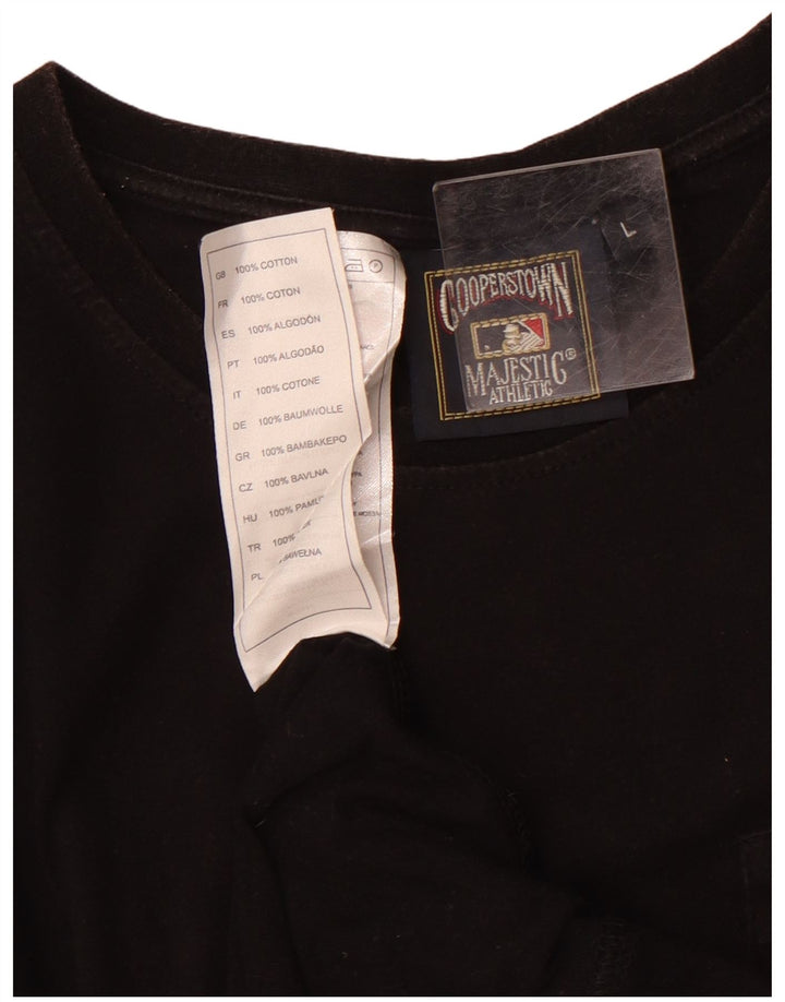 MAJESTIC Top tunica grafica da donna dei New York Yankees UK 16 grande nero