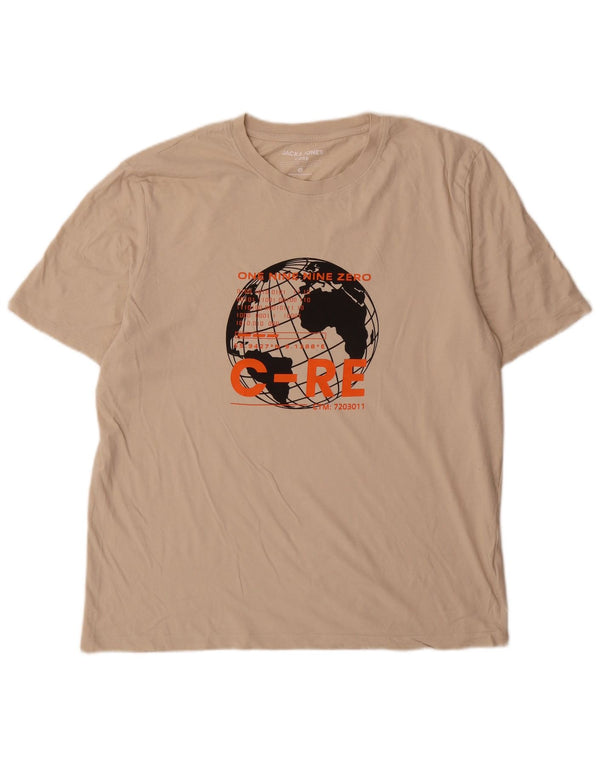 T-shirt grafica da uomo Jack & Jones Top XL Beige