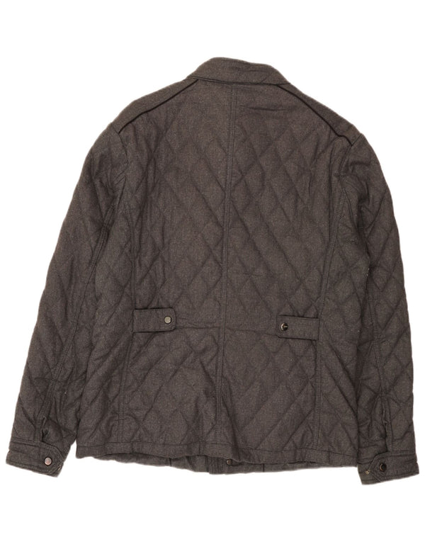 Giacca trapuntata da uomo Zara UK 40 grande poliestere grigio