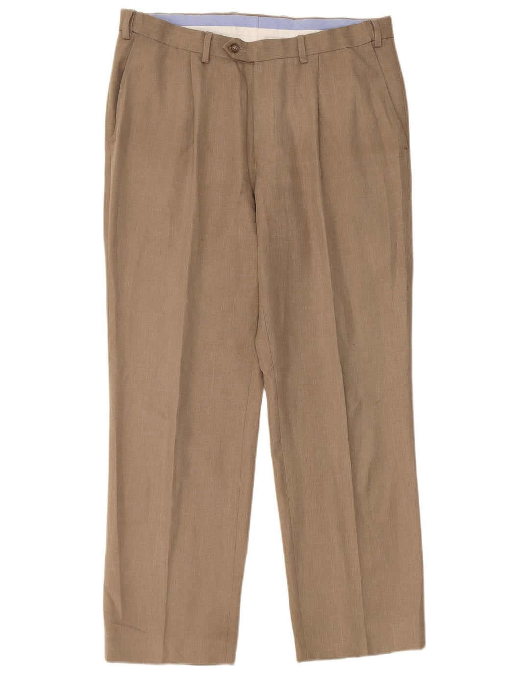 Pantaloni chino vestibilità regolare da uomo Marks & Spencer W34 L29 poliestere beige