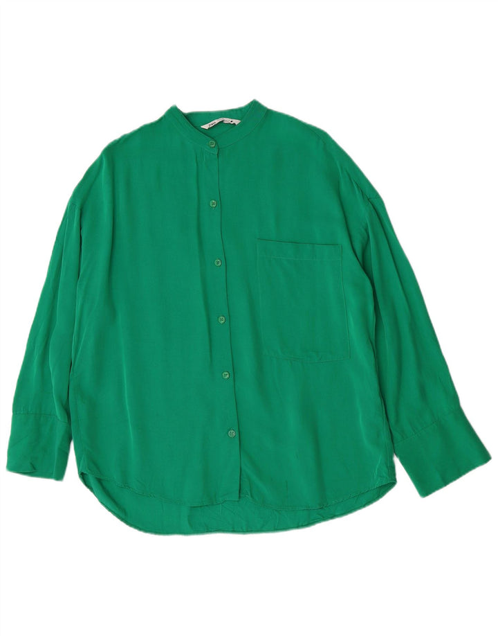Camicia oversize da donna Zara UK 6 XS verde viscosa