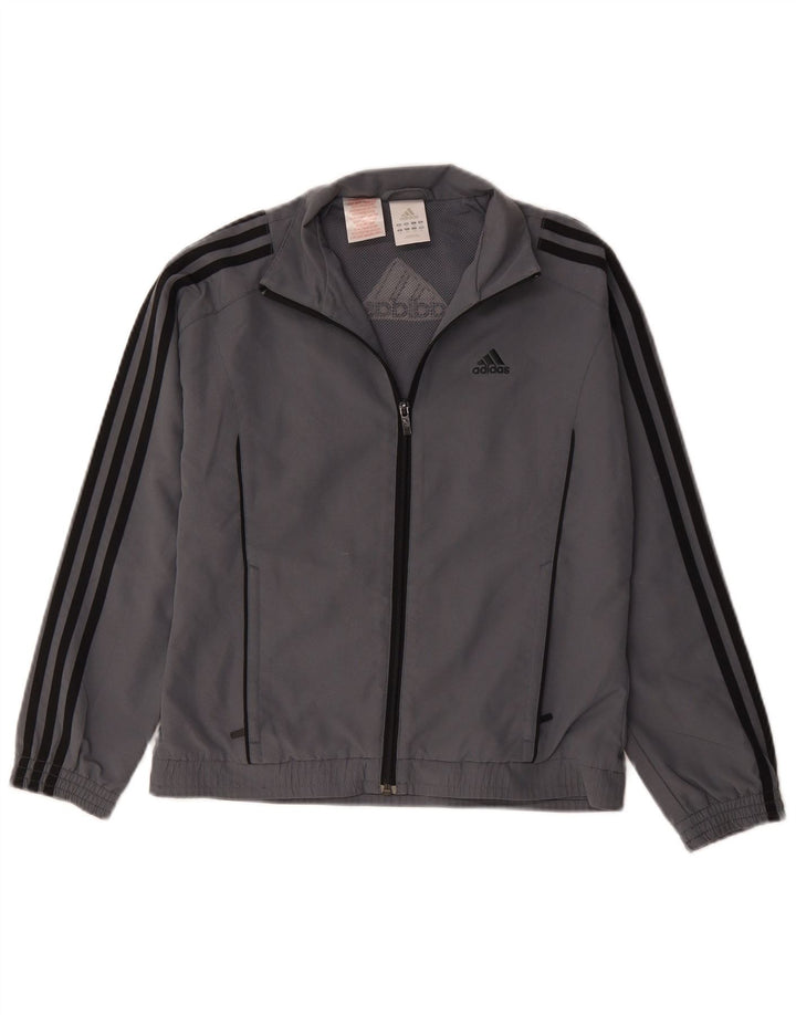 Giacca da tuta da ragazzo Adidas 11-12 anni in poliestere grigio