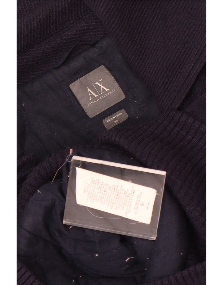 Armani Exchange Giacca bomber corta doppiopetto da donna UK 6 XS Blu Navy