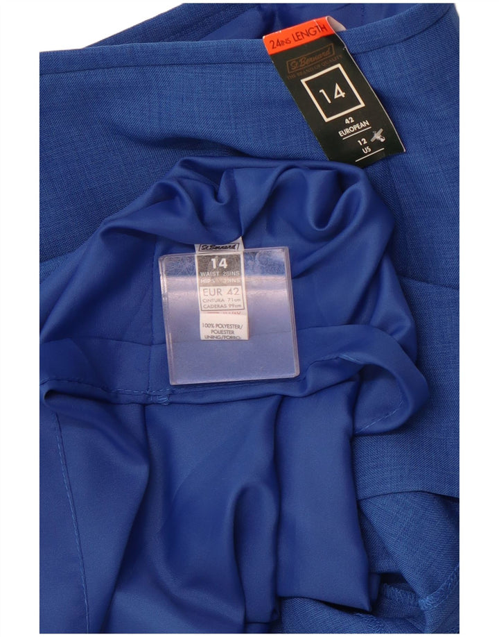 ST. BERNARD Gonna a tubino a vita alta da donna UK 14 Large W28 Poliestere blu